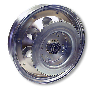 10″ Steel Wheel, Chrome Plated, With 5/8″ Id Precision Ball Bearings & #35 Sprocket & Drum – 60 Tooth