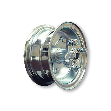 6″ Wheel, Steel, Assembly With 5/8″ Bb Flanged Hub With Bolts, 3-3/8″ Wide
