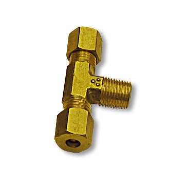 Male Run Tee Brass Fitting, 3/16″ Tube To 1/8″ N.P.T.