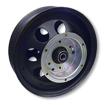 10″ Steel Wheel, Black Oxide With 5/8″ Id Precision Bearing & Flanged Brake Drum