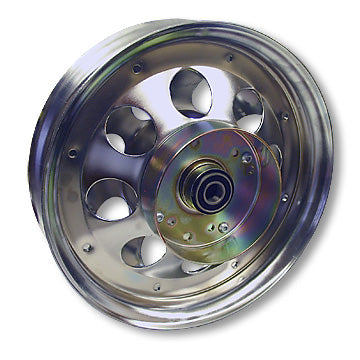 10″ Steel Wheel, Chrome Plated With 5/8″ Id Precision Ball Bearing & Brake Drum