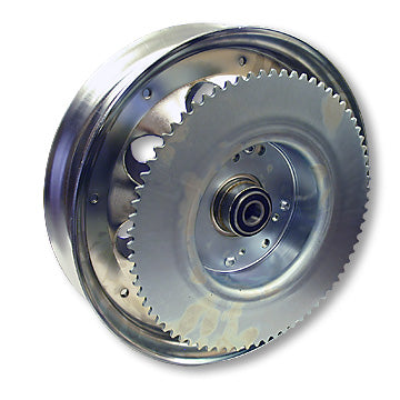 10″ Steel Wheel, Chrome Plated, With 5/8″ Id Precision Ball Bearings & #35 Sprocket & Drum – 72 Tooth