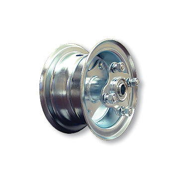 5″ Wheel, Steel, Assembly With 5/8″ Bb Flanged Hub With Bolts, 4-1/4″ Wide