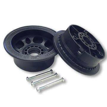 5″ Azusalite Wheel, 4″ Wide For 1-3/8″ Od Ball Bearings, 2 Halves With Nuts & Bolts Only