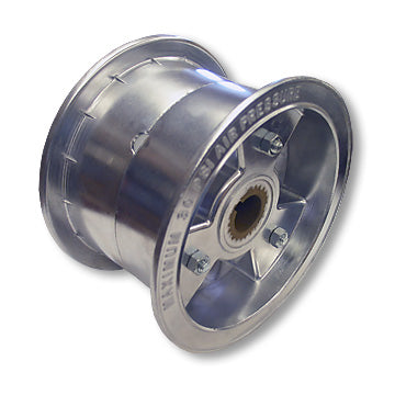6″ Alum Tri-Star Wheel, 4″ Wide Live Axle For Stepped 1″ Axle