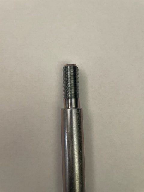 Axle, Solid Standard Steel, 34″ Length, 1″ Dia, 2″ Stepped Ends (1-3/8″ Thread Length), 2 Offset 1/4″ Keyways