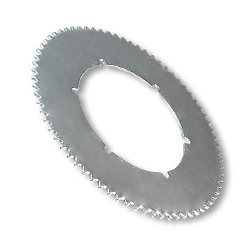 Sprocket, Steel, #35 Chain, 72 Tooth, 5.25″ Bolt Circle, 6 Notches, 4.93″ Bore