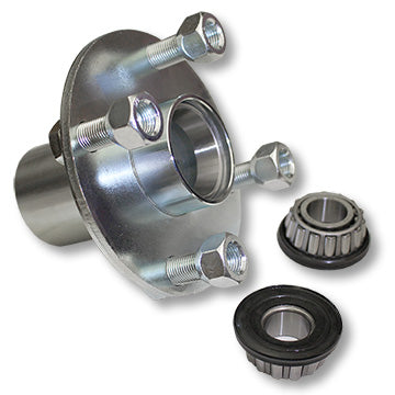 Adapter Hub, Zinc Plated Steel, With 5/8″ Id  Sealed Tapered Roller Bearing