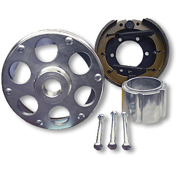 Brake Assembly, 6″, With Plated Drum Riveted To 1″ Id Uni-Hub With Set Screw & 1/4″ Keyway Plus Spacer & Hardware