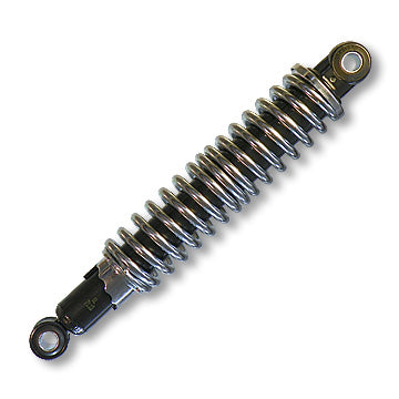 Shock Absorber, Heavy-Duty Hydraulic, 3-Way Adjustable, 2.4″ Maximum Compression, 650 Lbs. Total Load  12″ Eye-To-Eye, 12Mm/.47″ Hole Id, Chrome Spring